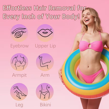 pc Women'S 2-In-1 Electric Hair Remover - Suitable for Bikini Line, Armpits, Legs, Arms & Face. USB Rechargeable, Wet & Dry Shaver with Facial Trimmer