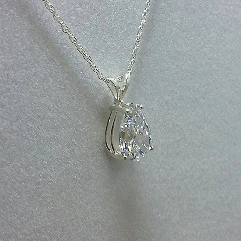 Huitan Water Drop Cubic Zirconia Crystal Womens Necklace Simple And Elegant Female Accessories Gift Jewelry 2021 Trendy