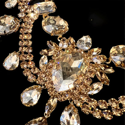 Water Drop Exaggerated Necklace Women Choker Jewelry Rhinestone New Big Statement Necklaces Luxury Bling Wedding Bridal Collar