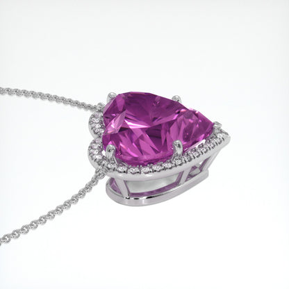 56.41 Carat Pink Kunzite Pave Necklace in Solid Platinum 950