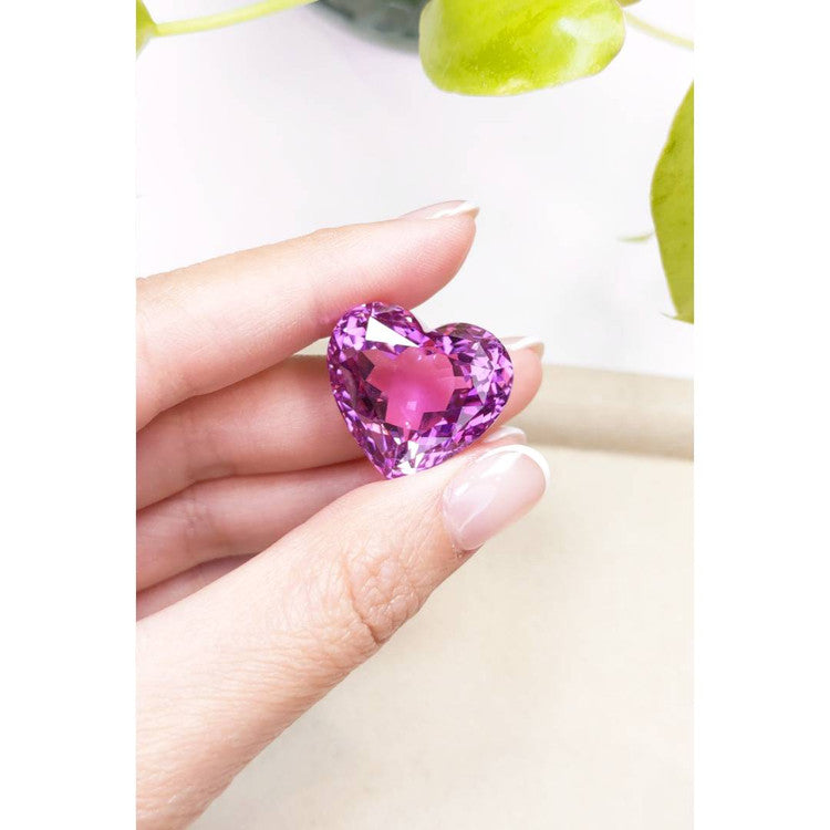 56.41 Carat Pink Kunzite Pave Necklace in Solid Platinum 950